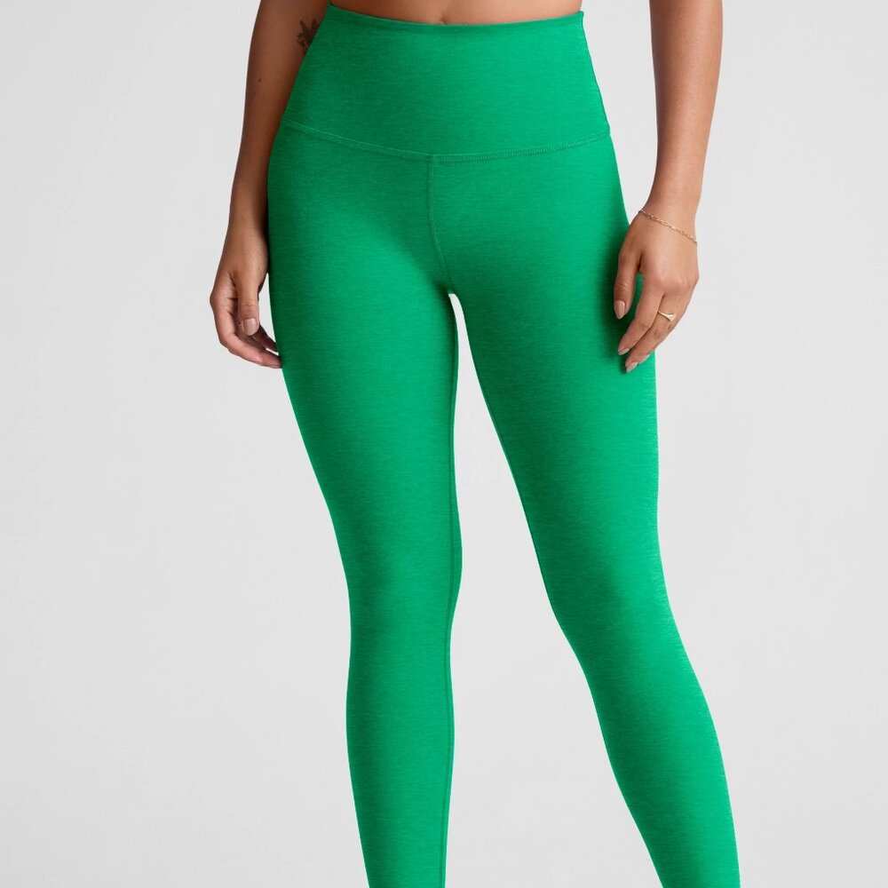Beyond Yoga Grass Green High-Waisted Leggings, Size M Heather